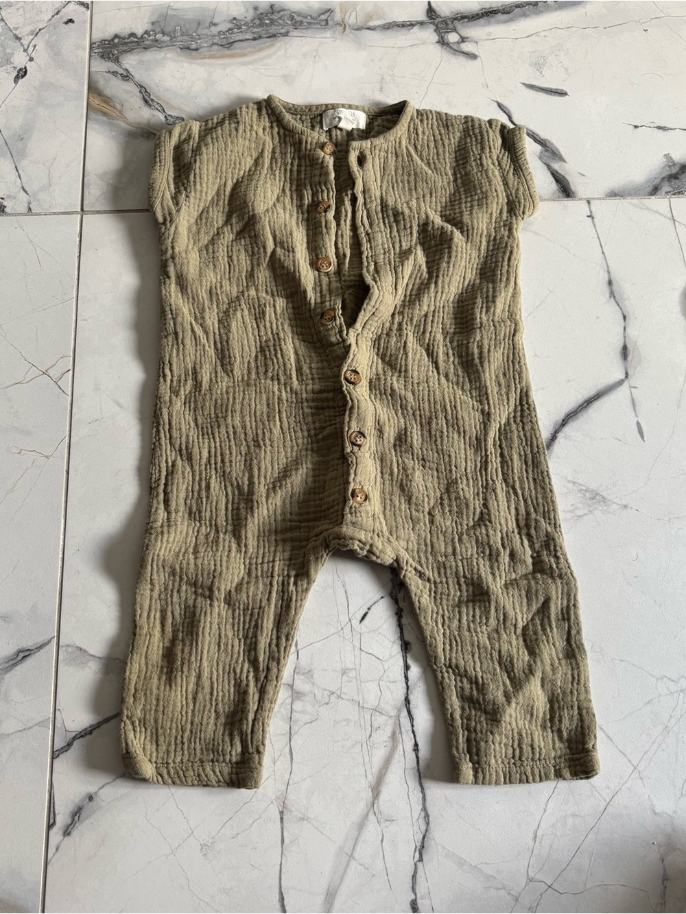 Unbranded Kids Olive Green Cotton Romper